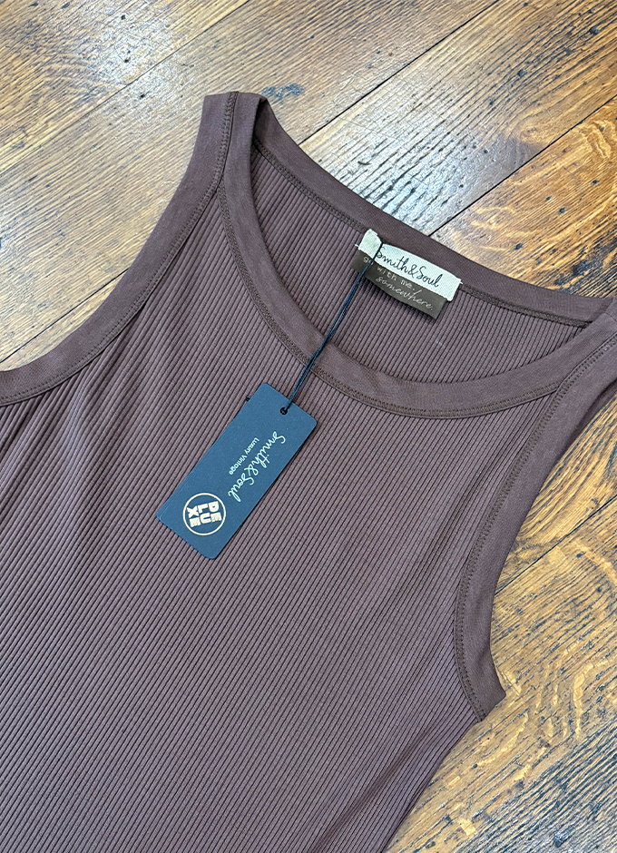 Ribbed Tank Top | Brown