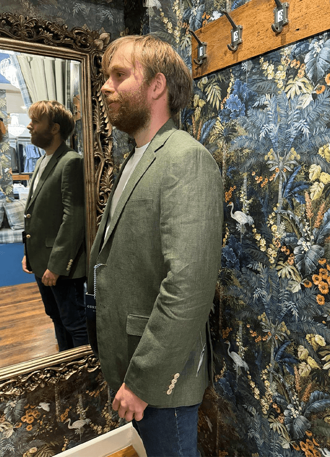 Viago Linen Jacket | Olive Green