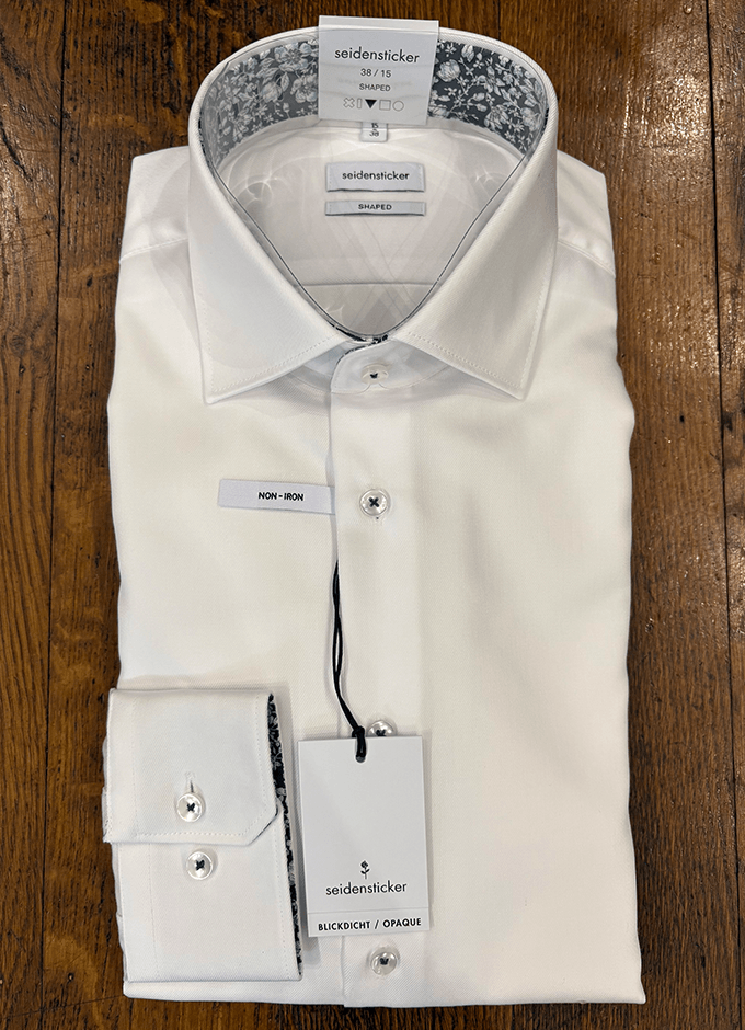 White Shirt | Shaped Fit | Floral Liberty Detailing