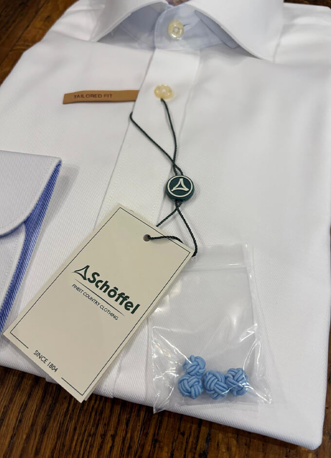 Greenwich Tailored Shirt | White Diagonal