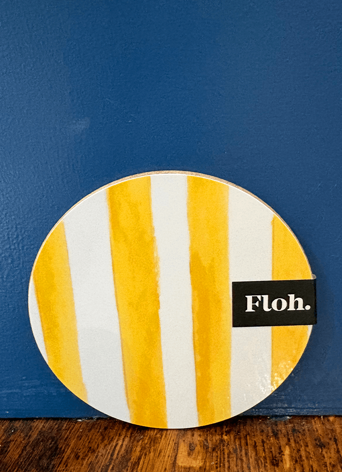 Lemon (Stripes) Round Coaster