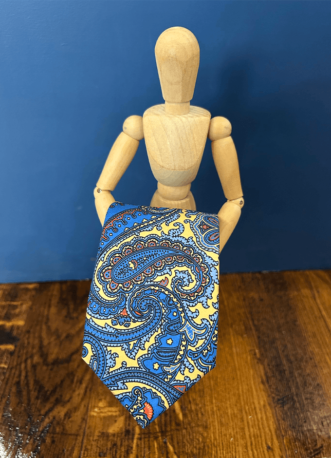 English Silk Tie | Yellow Giant Detailed Paisley