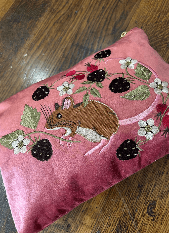 Velvet Zip Pouch | Mouse