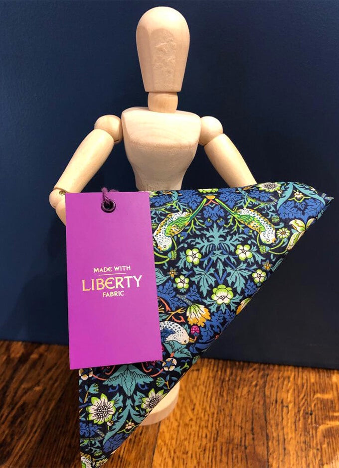 Pocket Square | Strawberry Thief Green | Made with Liberty Fabric