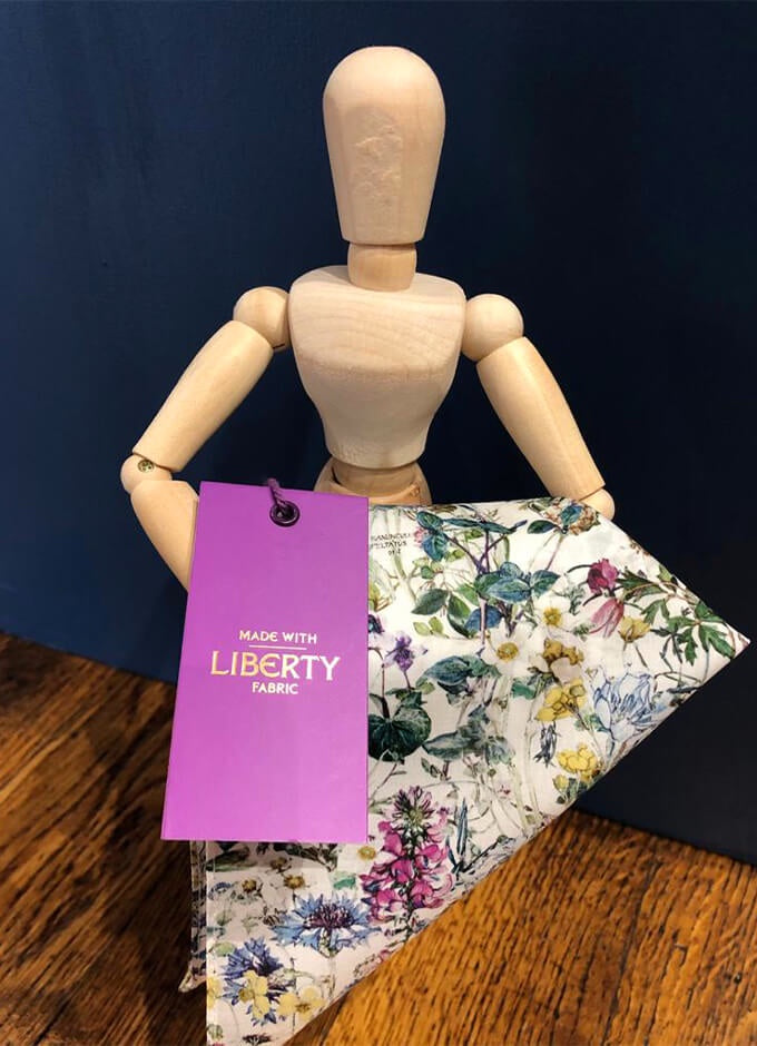 Pocket Square | Wild Flowers Ivory |Made with Liberty Fabric