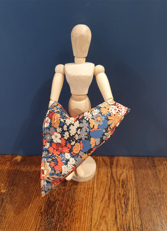 Pocket Square | Thorpe Orange | Made with Liberty Fabric