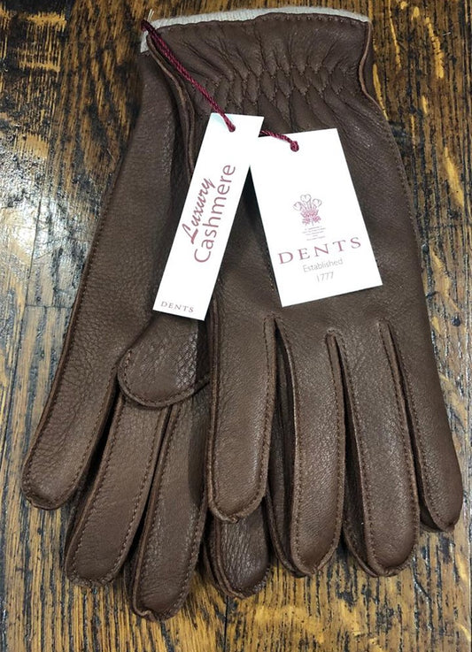 Ladies Deerskin Cashmere Lined Gloves | Walnut