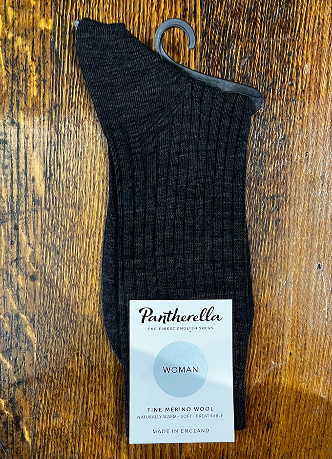 Ladies Ribbed Socks | Charcoal