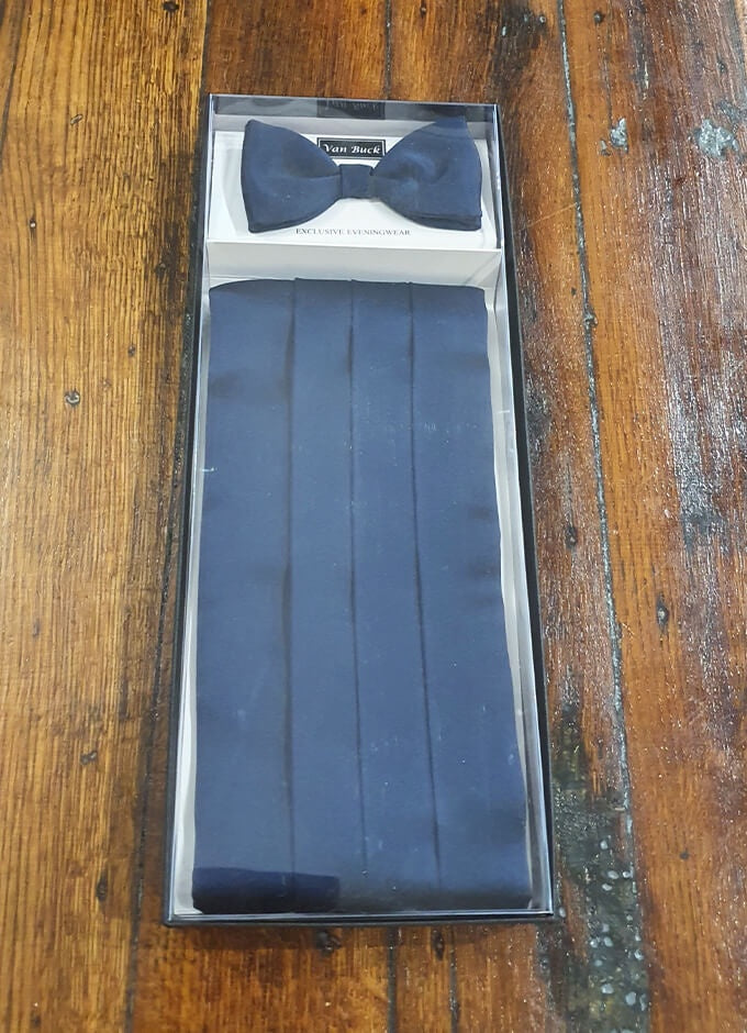Navy Cummerbund and Bow Tie Set