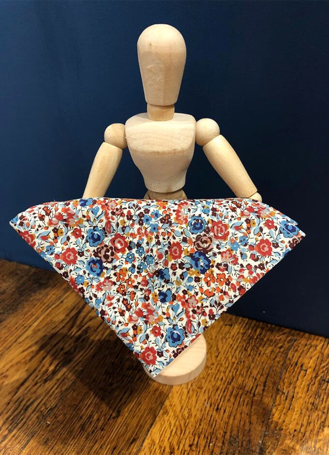 Pocket Square | Emma & Georgina Orange | Made with Liberty Fabric
