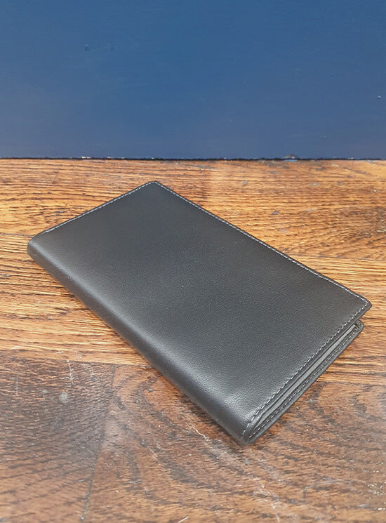 Leather Full Wallet | Black/Grey