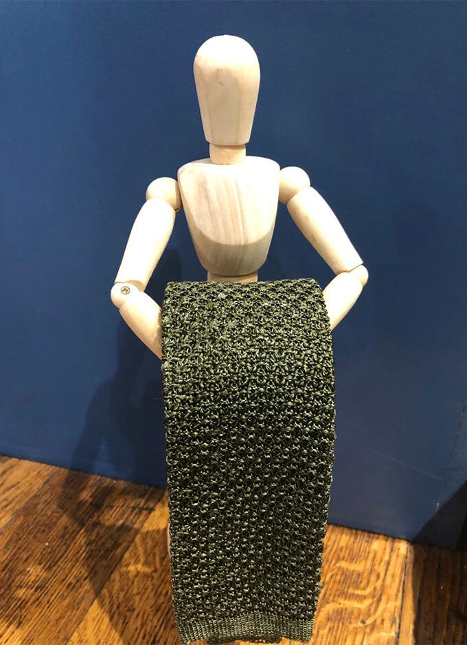 Silk Knitted Tie | Green