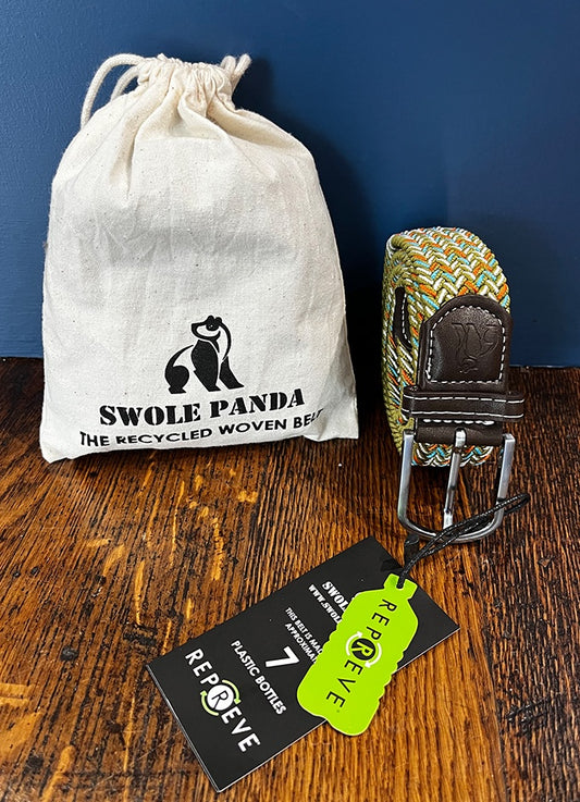 Swole Panda | Khaki Fine Stripe Belt