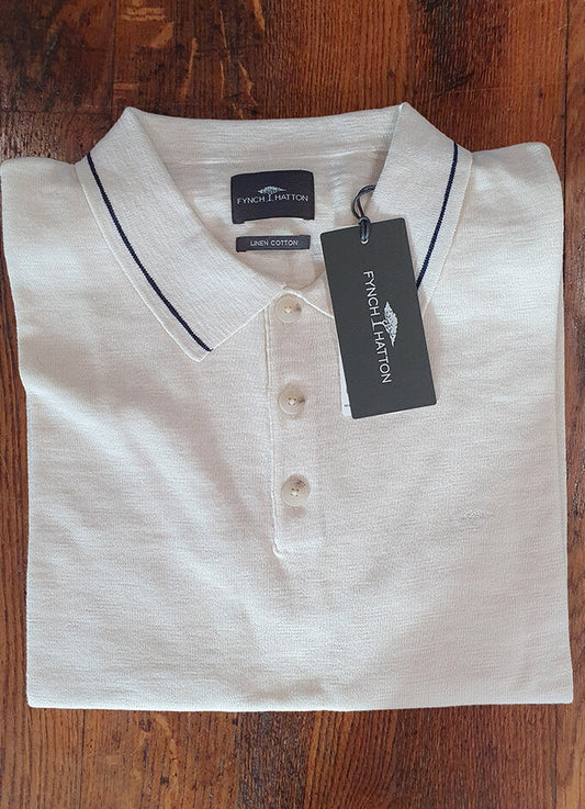 Linen Mix Polo Shirt | Off White