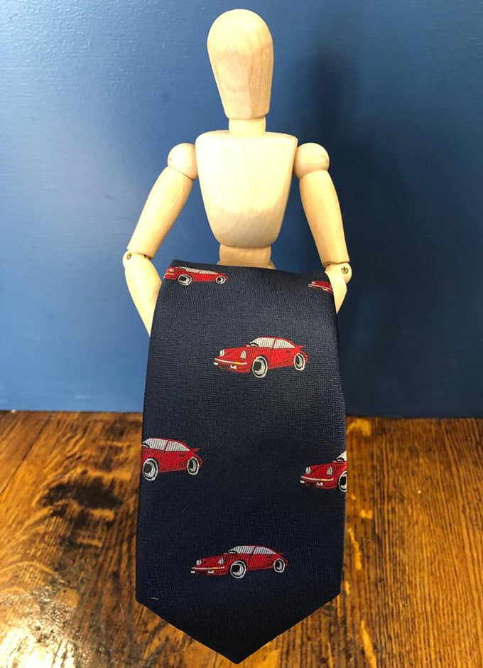 Porsche 911 Red Sports Car | Navy Tie
