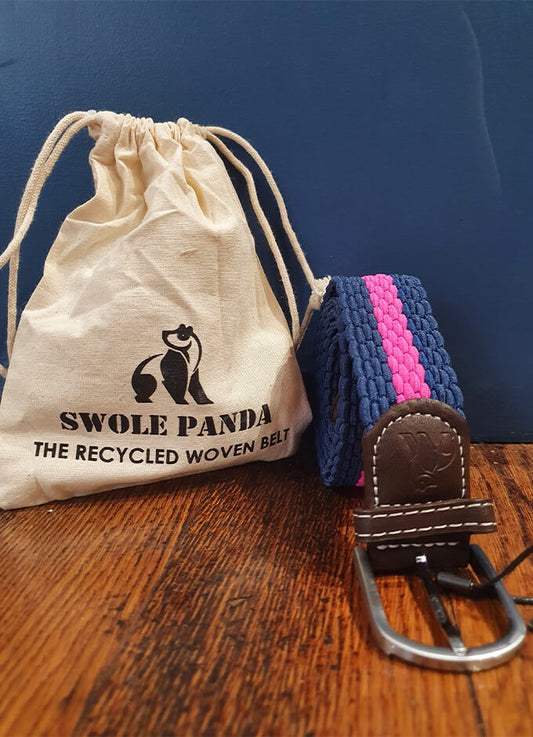 Swole Panda | Blue with Pink Stripe Belt