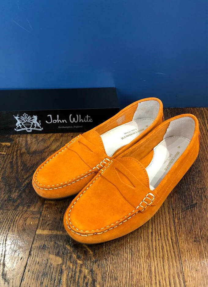 Amelie Suede Moccasin | Orange