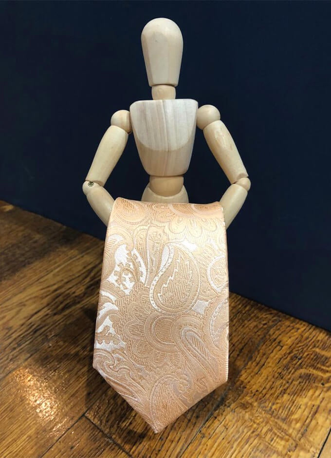 Paisley Silk Tie | Peach