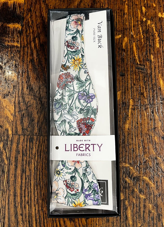 Silk Self Tie Bow | Rachel Ivory | Made with Liberty Fabric