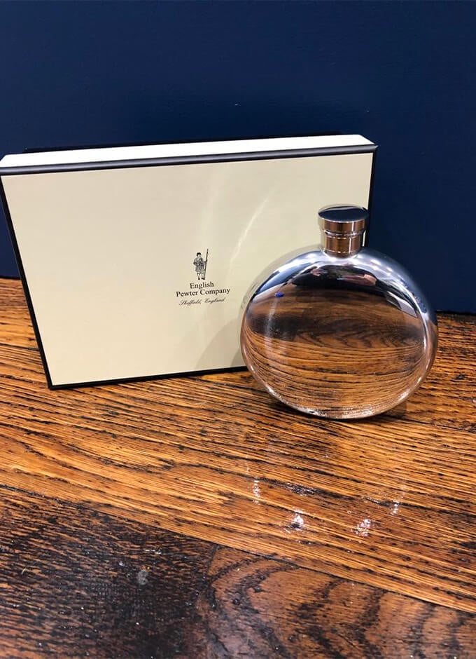 English Pewter | 6oz Plain Round Flask