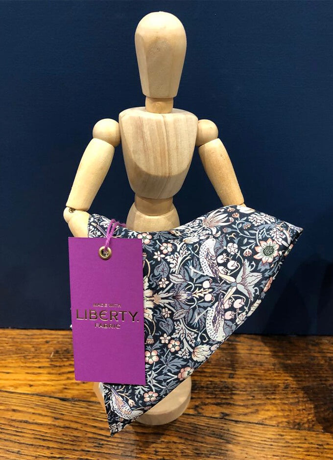 Silk Pocket Square| Strawberry Thief Silver | Made with Liberty Fabric