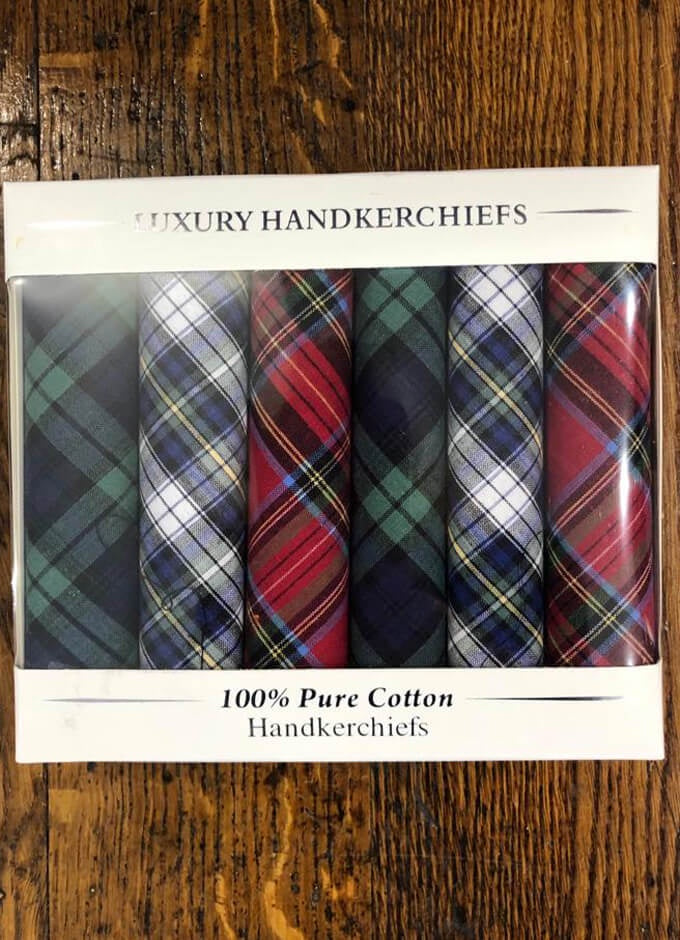 Tartan Box of 6 Handkerchiefs