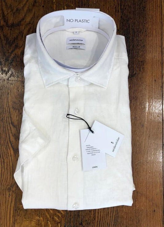 Linen Short Sleeve Shirt | Off White