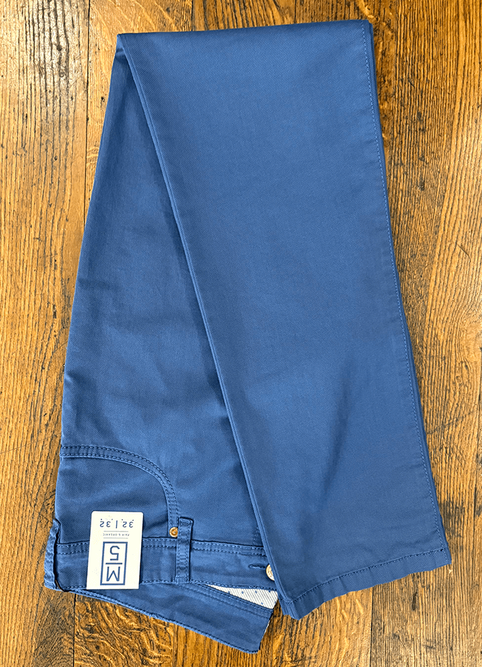 Five Pocket Trousers | Soft Micro Print | Blue