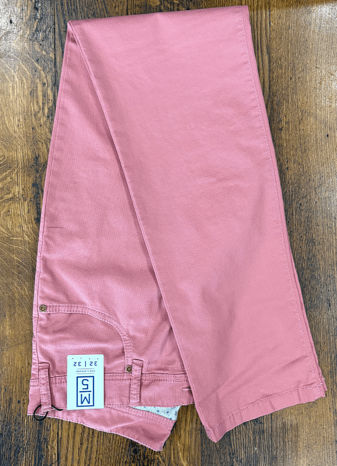 Five Pocket Trousers | Soft Micro Print | Dusty Pink