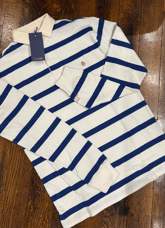 Onside Rugby Shirt | Cream/Blue Stripe