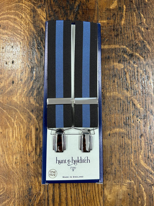 Clip Braces | Navy with Airforce Blue Stripe