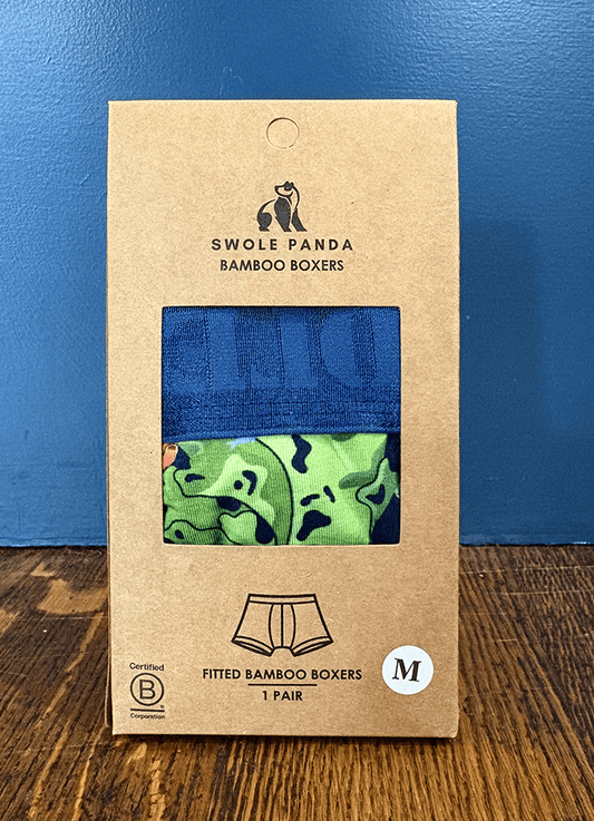Swole Panda Bamboo Boxers | Marine