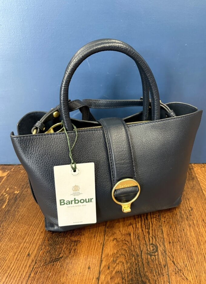 Alder Mini Leather Tote Bag | Navy