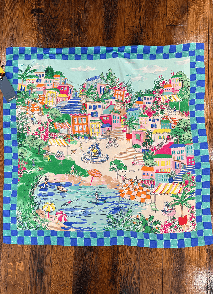 Bloomfield Amalfi Scene Square 100% Silk Scarf
