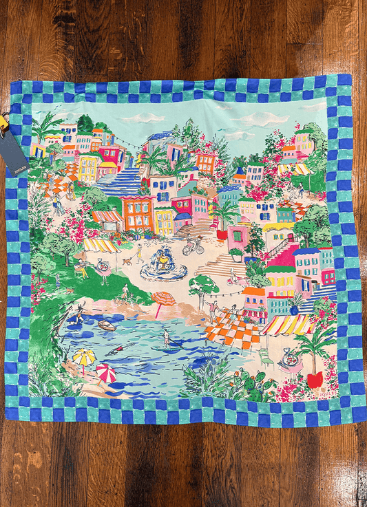 Bloomfield Amalfi Scene Square 100% Silk Scarf