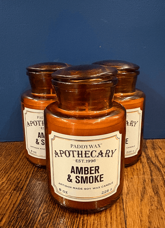 Apothecary Glass Jar Candle 8 oz | Amber & Smoke