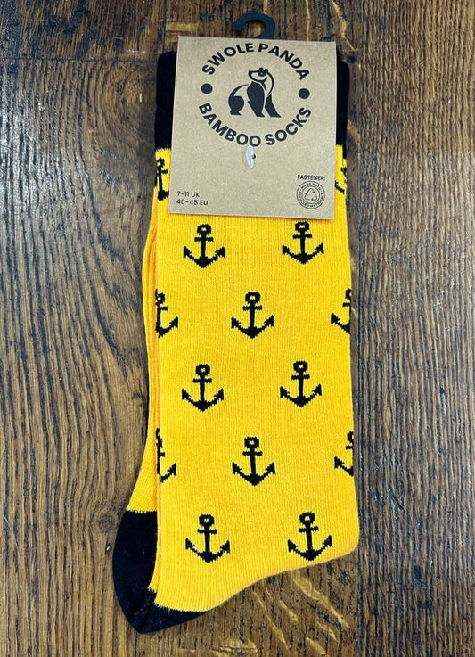Swole Panda | Yellow Anchor Socks
