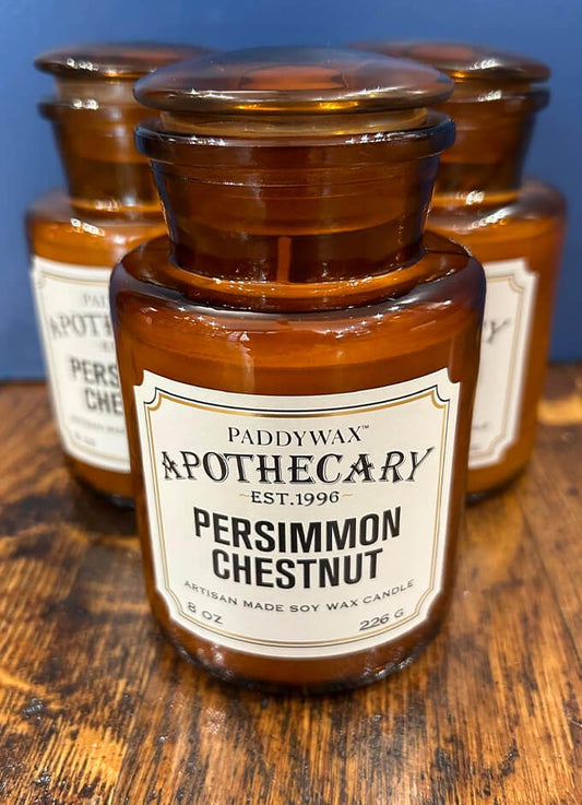 Apothecary Glass Jar Candle 8 oz | Persimmon Chestnut