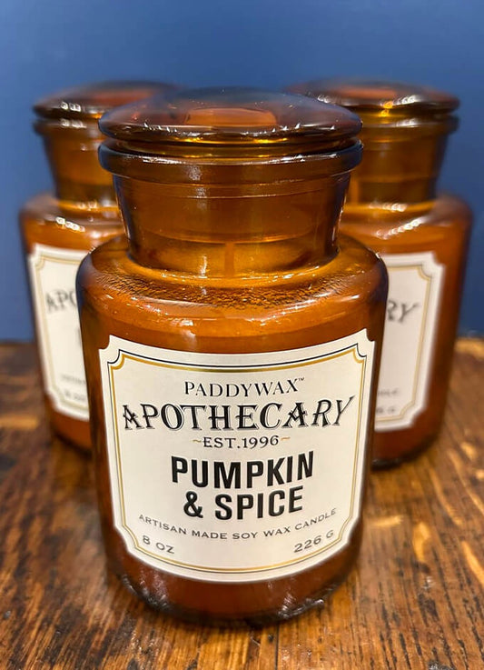 Apothecary Glass Jar Candle 8 oz | Pumpkin Spice