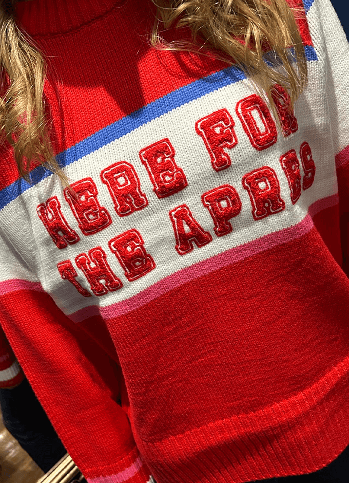 Joules | Here For The Apres Red Knitted Jumper