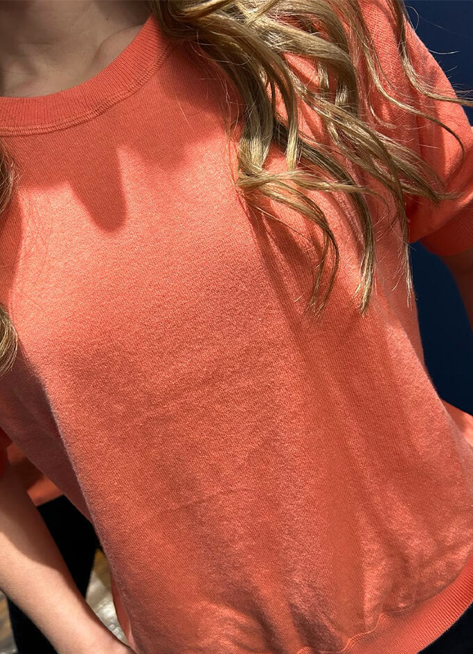 Ladies Pullover Half-Sleeve | Bright Apricot
