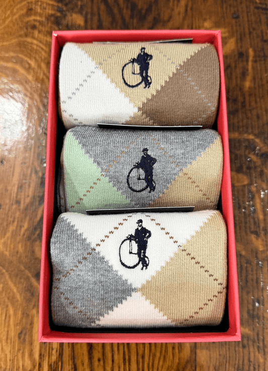 London Sock Co. | Argyle Pastels | Green & Beige