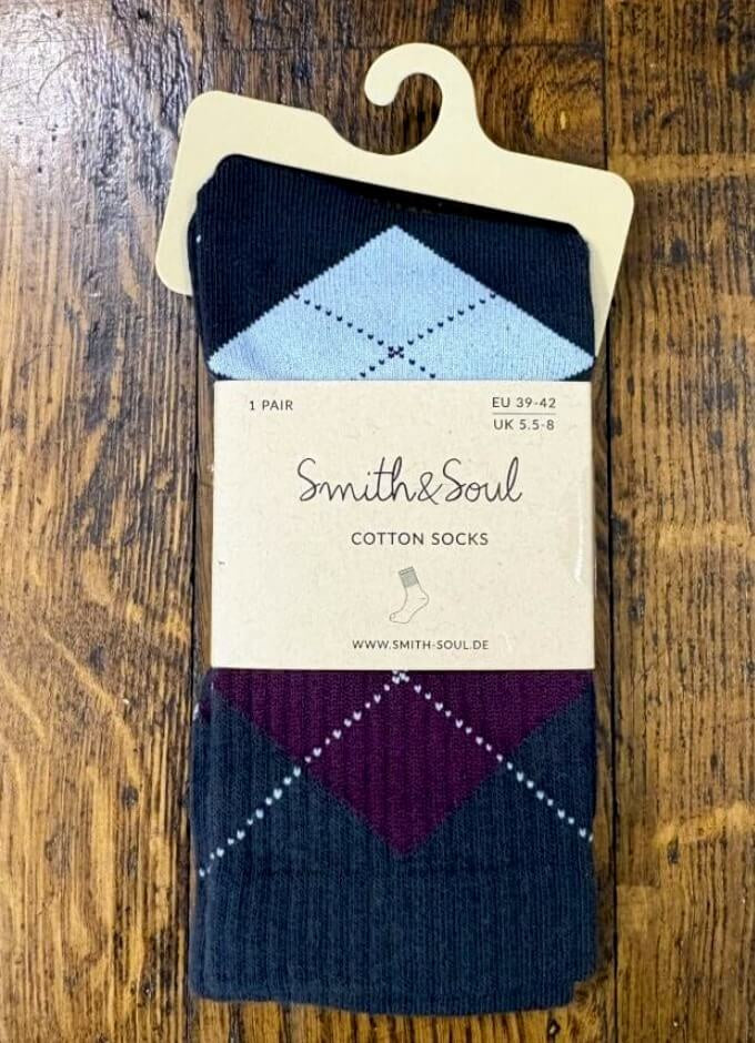 Smith & Soul | Socks | Light Blue Argyle