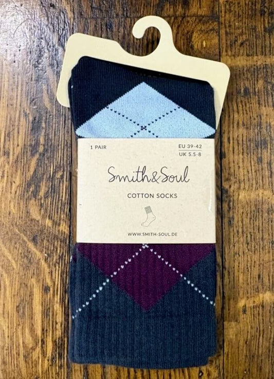 Smith & Soul | Socks | Light Blue Argyle