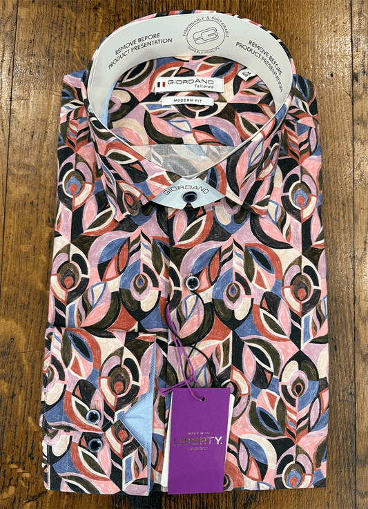Cotton Shirt | Art Deco Pink | Made With Liberty Fabric