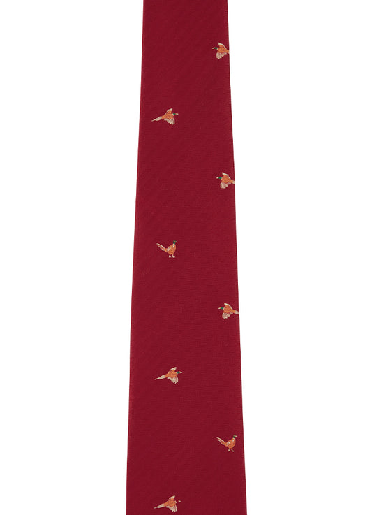 Ashford Silk Tie | Chilli Pheasant | Red