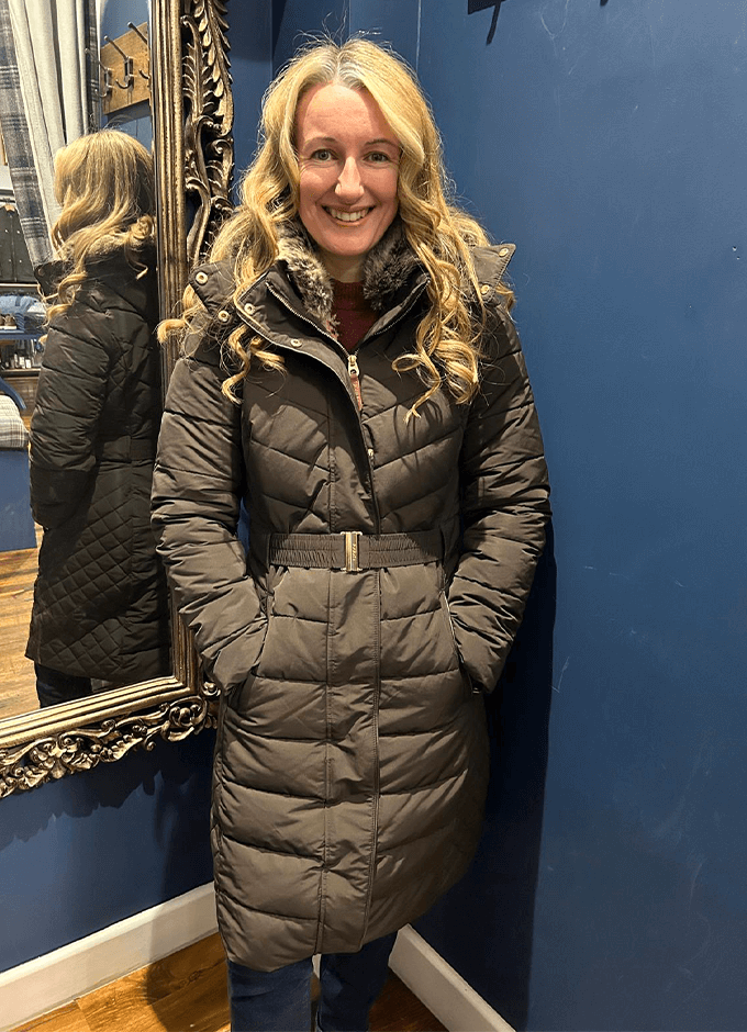 Aspen Showerproof Longline Coat with Hood | Chocolate