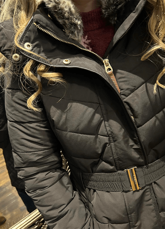 Aspen Showerproof Longline Coat with Hood | Chocolate