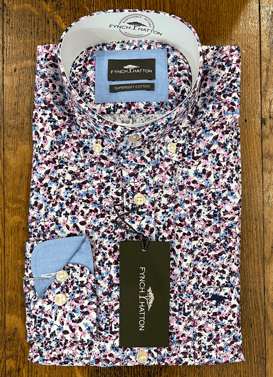 Flower Print Shirt | Aubergine
