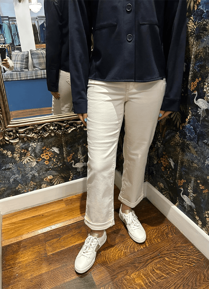 Bailey Relaxed Straight Crop Jeans | Vintage White